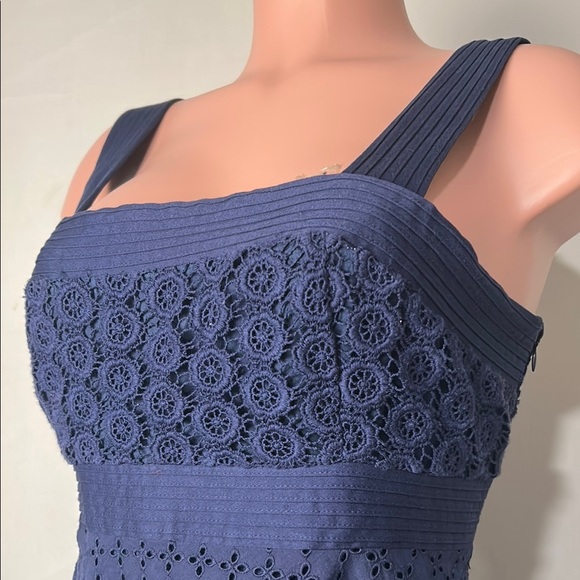 Donna Morgan Women’s Fit & Flare Dress 100%Cotton Belted Eyelet Lace Lined Sz 14 - Picture 7 of 14